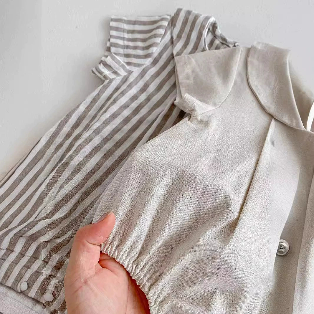 Summer Arrival Baby Girls Short Sleeves Peter Pan Collar Onesies, MyKids-USA®, Baby One-Pieces, MyKids-USA -  -  -  -  -  -  - 