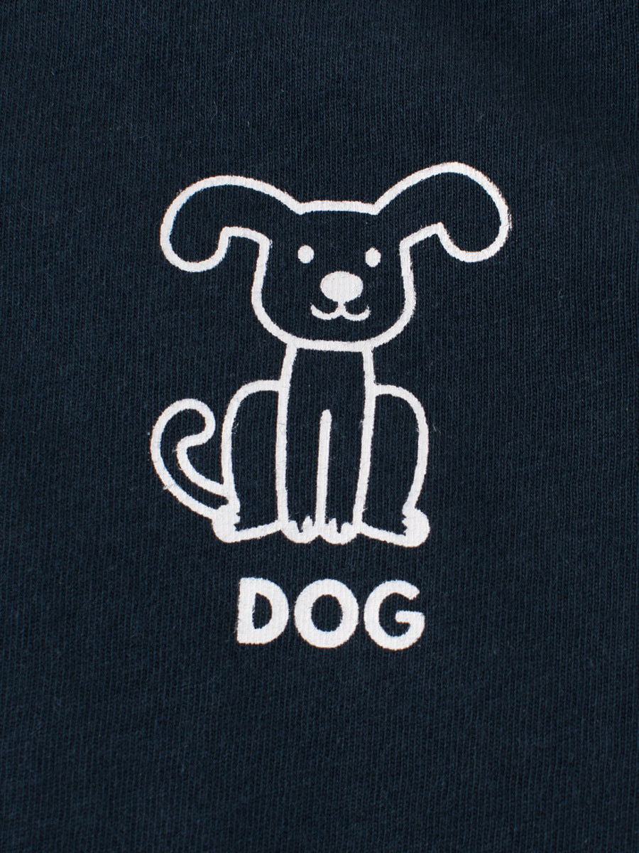 Boys’ Dog Logo Print Color Patchwork T-Shirt In European And American Style