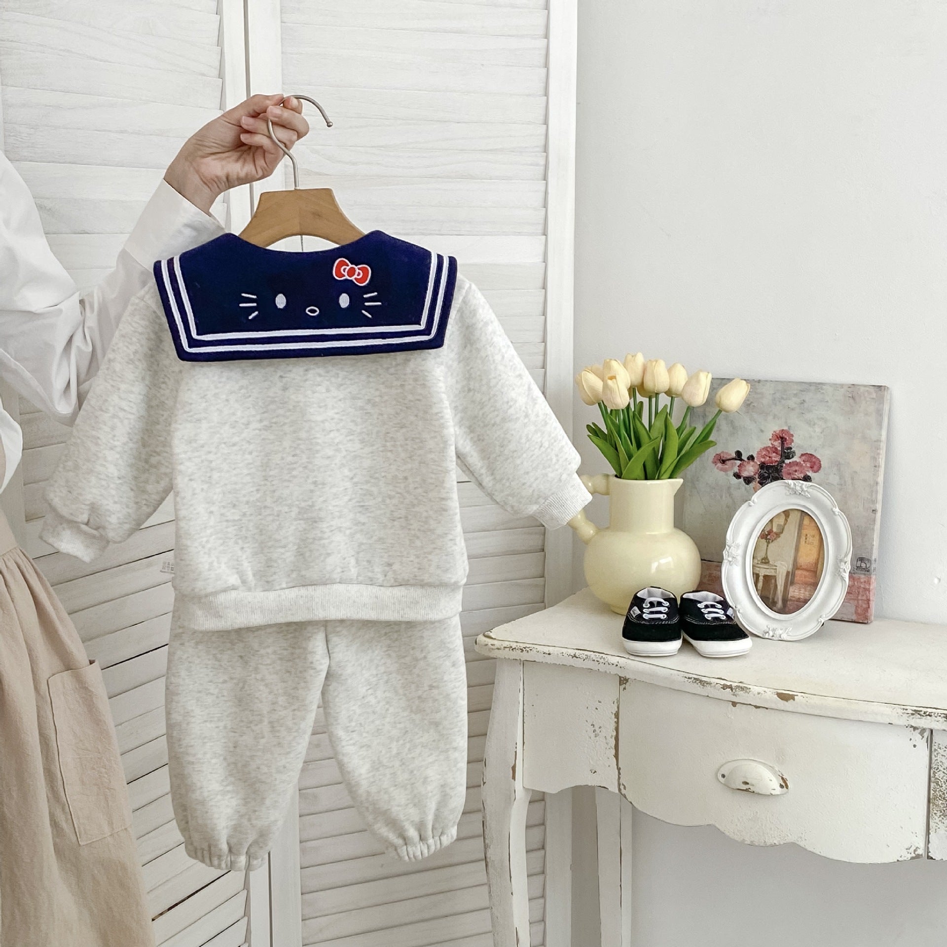 Spring and Autumn Baby Kids Girls Cartoon Pattern Preppy Coat and Solid Color Pants Clothing Set, MyKids-USA®, Baby & Toddler Outfits, MyKids-USA -  -  -  -  -  -  - 