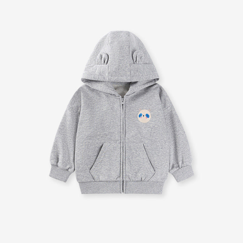 Winter and Autumn Girls Animals Cartoon Pattern Long Sleeves Zip-up Hooded Coat, MyKids-USA®, Baby & Toddler Coats & Jackets, MyKids-USA - Size/Age - 90 (12-24M) - Color - Grey -  -  - TR2507262152-A