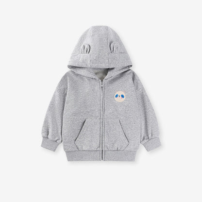 Winter and Autumn Girls Animals Cartoon Pattern Long Sleeves Zip-up Hooded Coat, MyKids-USA®, Baby & Toddler Coats & Jackets, MyKids-USA - Size/Age - 90 (12-24M) - Color - Grey -  -  - TR2507262152-A