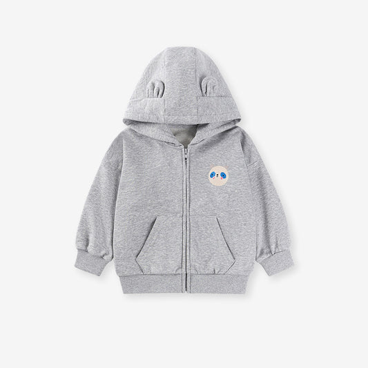 Winter and Autumn Girls Animals Cartoon Pattern Long Sleeves Zip-up Hooded Coat, MyKids-USA®, Baby & Toddler Coats & Jackets, MyKids-USA - Size/Age - 90 (12-24M) - Color - Grey -  -  - TR2507262152-A