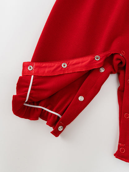 Autumn Design Baby Girls Color Patchwork Stand Collar Romper with Butterfly Bows, MyKids-USA®, Baby One-Pieces, MyKids-USA -  -  -  -  -  -  - 