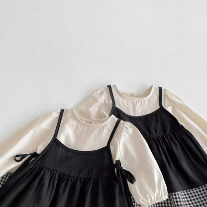 Autumn Arrival Baby Kids Girls Color Patchwork Long-sleeved Onesies and Dress – Princess Sister Matching Set, MyKids-USA®, Baby & Toddler Dresses, MyKids-USA -  -  -  -  -  -  - 