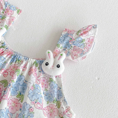 Summer Arrival Baby Girls Cute Floral Sleeveless Ruffle Design Onesies, MyKids-USA®, Baby One-Pieces, MyKids-USA -  -  -  -  -  -  - 