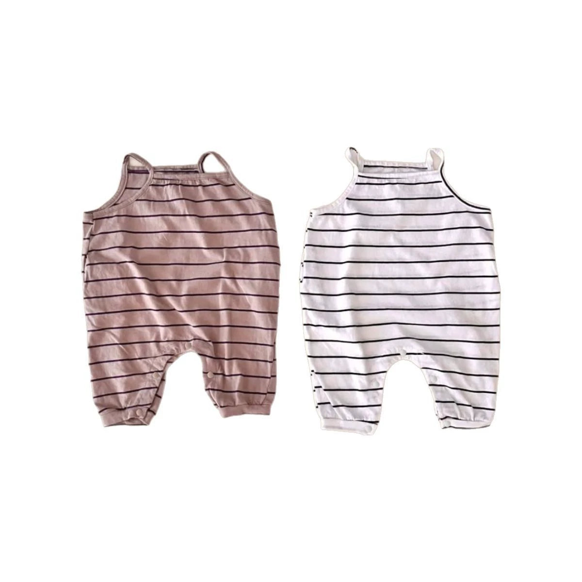 Summer Arrival Baby Unisex Simple Sleeveless Striped Rompers, MyKids-USA®, Baby One-Pieces, MyKids-USA -  -  -  -  -  -  - 