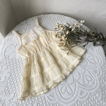 MyKids-USA® Summer Arrival Baby Girls Sleeveless Lace Trim Strap Dress