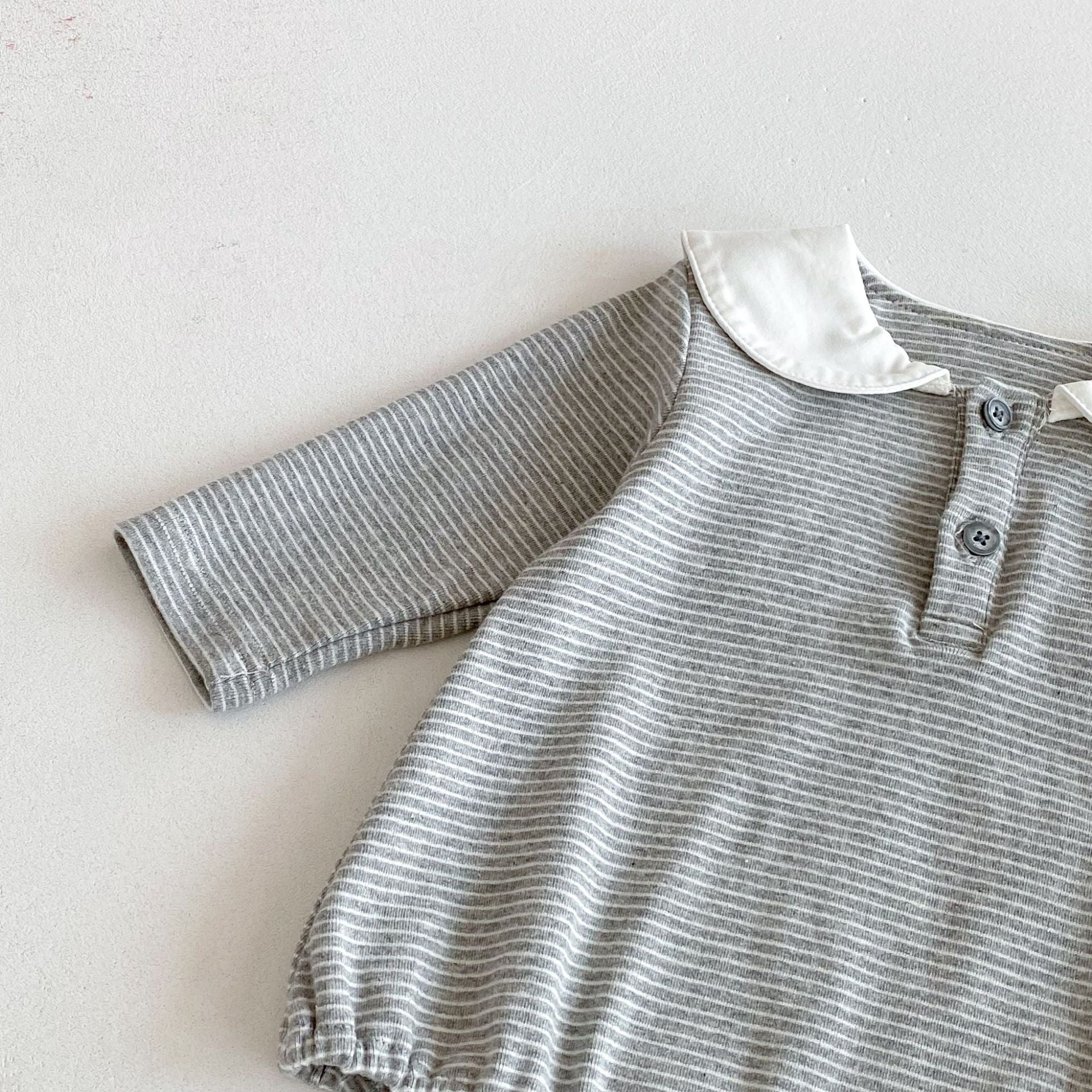 Autumn Arrival Baby Girls Long Sleeves Striped Onesies with Collar, MyKids-USA®, Baby One-Pieces, MyKids-USA -  -  -  -  -  -  - 