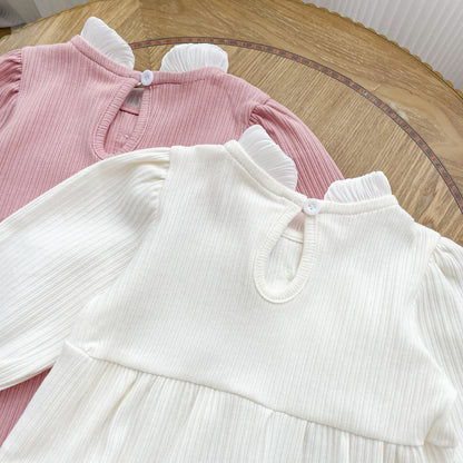 Autumn Arrival Baby Girls Long Sleeves Butterfly-bow Decorated Onesies, MyKids-USA®, Baby One-Pieces, MyKids-USA -  -  -  -  -  -  - 