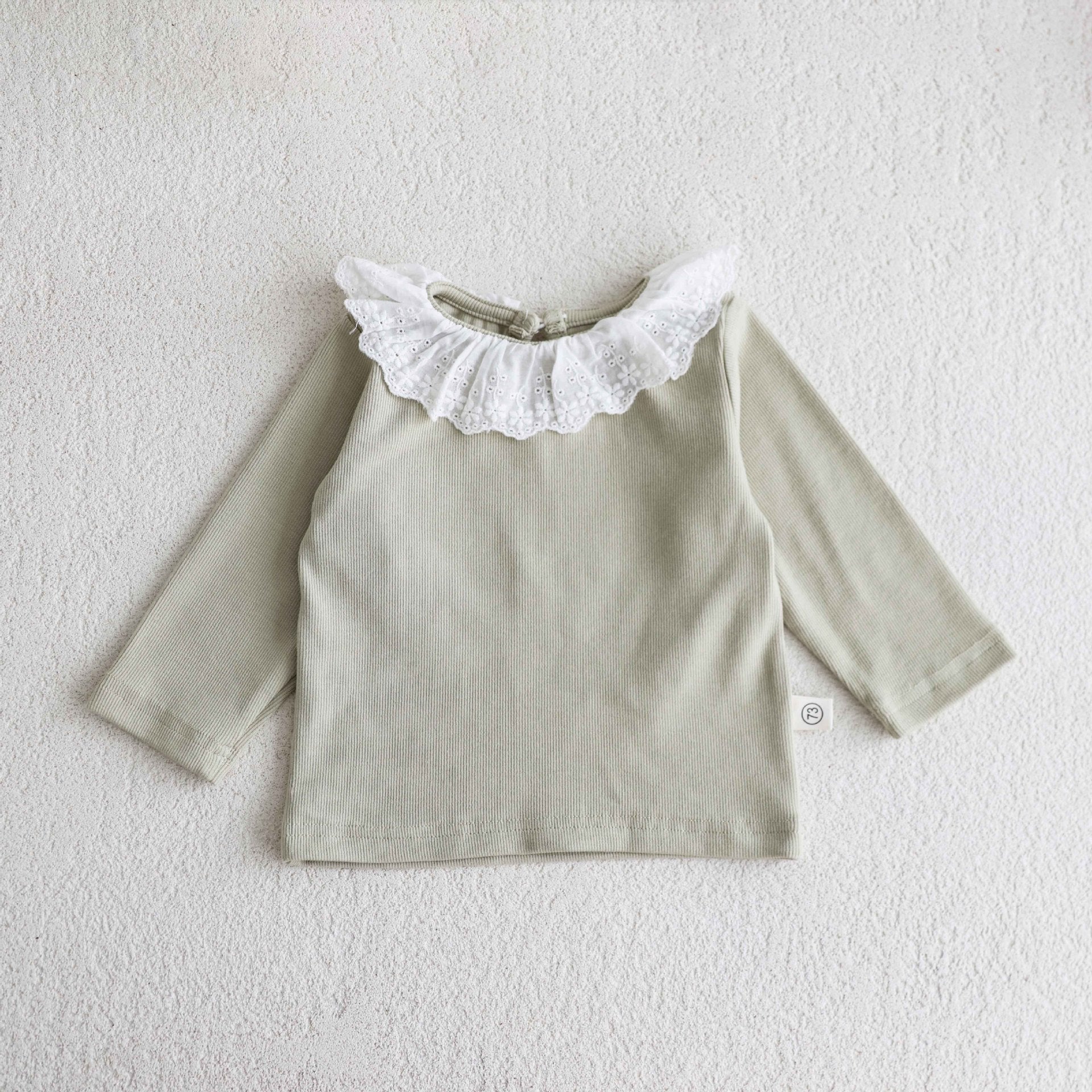 Autumn Arrival Baby Girls Flowers Pattern Collar Color Patchwork Long Sleeves Top, MyKids-USA®, Baby & Toddler Tops, MyKids-USA - Size/Age - 73 (6-9M) - Color - Green -  -  - TR2509212348-A