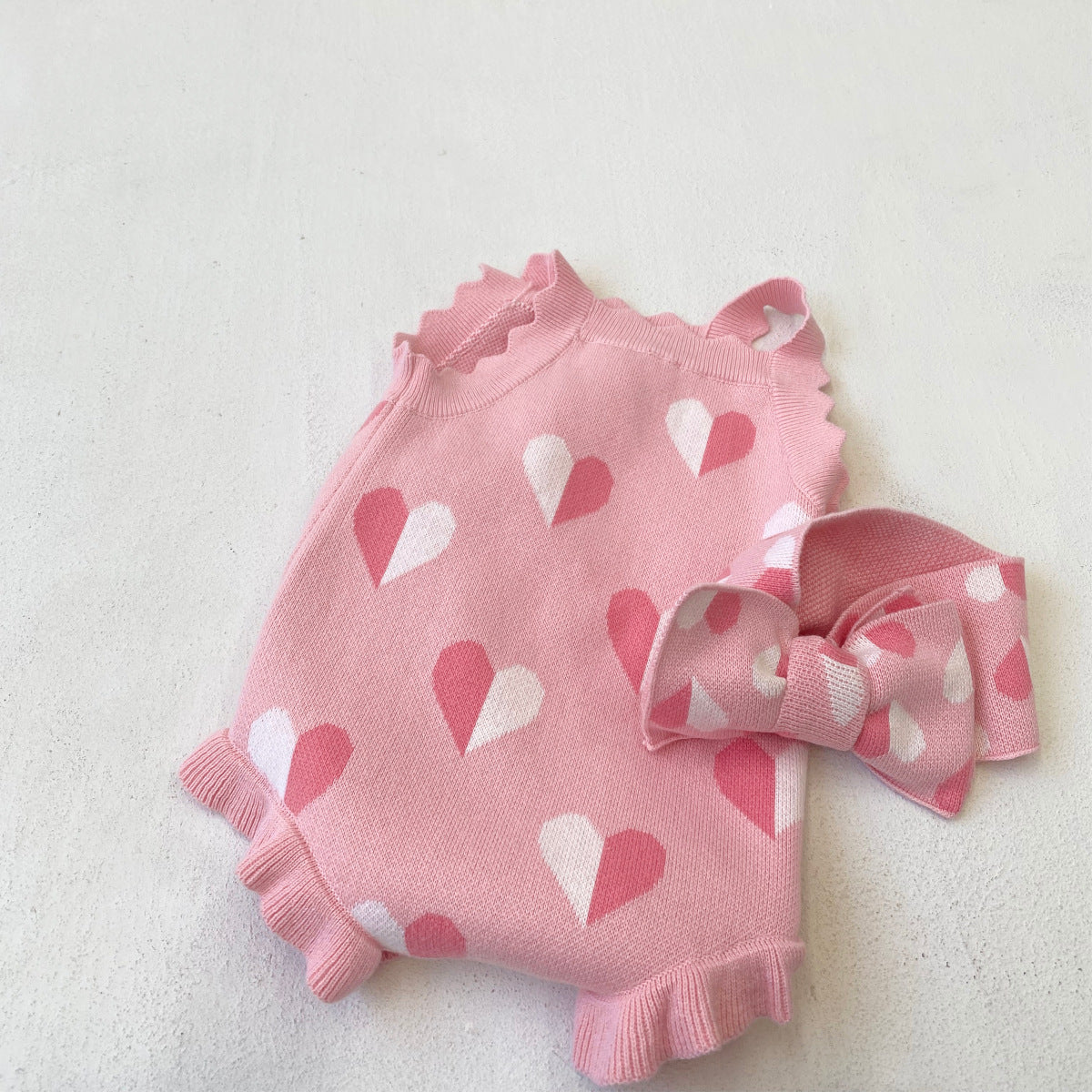 Arrival Autumn and Spring Baby Girls Cute Heart Pattern Knitted Sleeveless Bodysuit, MyKids-USA®, Baby One-Pieces, MyKids-USA -  -  -  -  -  -  - .