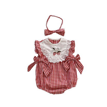 Summer Arrival Baby Girls Sleeveless Strawberry Pattern Bodysuit, MyKids-USA®, Baby & Children's One-Pieces, MyKids-USA -  -  -  -  -  -  - .