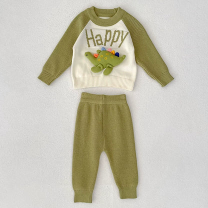 Arrival Autumn Baby Unisex Long Sleeves Color Patchwork Letters and Cartoon Pattern Knitted Top Sweater and Long Trousers Clothing Set, MyKids-USA®, Baby & Toddler Outfits, MyKids-USA -  -  -  -  -  -  - 