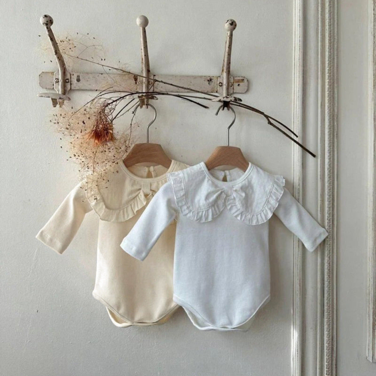 Autumn and Spring Arrival Baby Girls Solid Color Long Sleeves Bodysuit with Collar, MyKids-USA®, Bodysuits, MyKids-USA -  -  -  -  -  -  - .