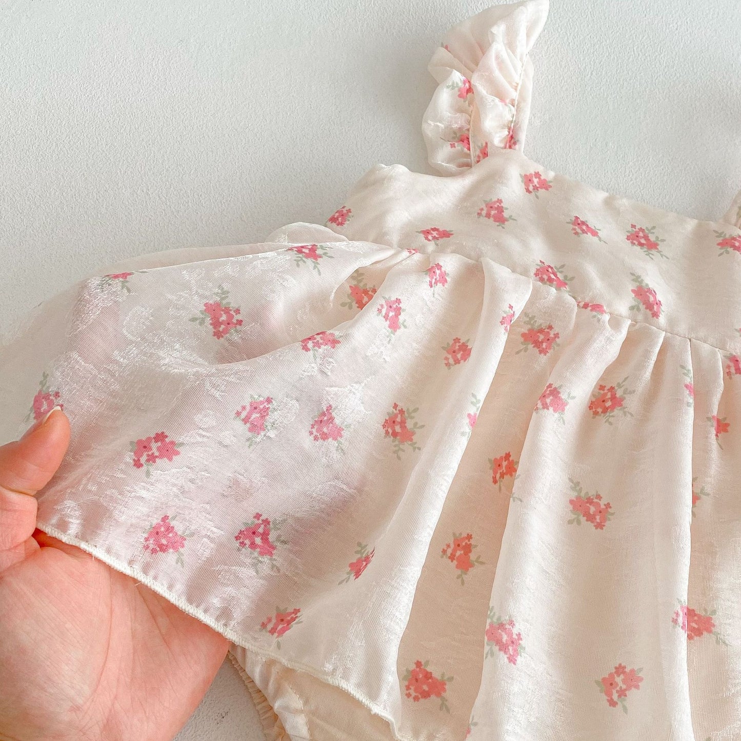 Summer Arrival Baby Girls Sleeveless Pink Flowers Pattern Dress Design Onesies, MyKids-USA®, Baby One-Pieces, MyKids-USA -  -  -  -  -  -  - 