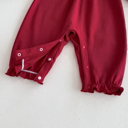 Autumn Arrival Baby Girls Long Sleeves Cartoon Pattern Collar Color Patchwork Rompers, MyKids-USA®, Baby One-Pieces, MyKids-USA -  -  -  -  -  -  - 