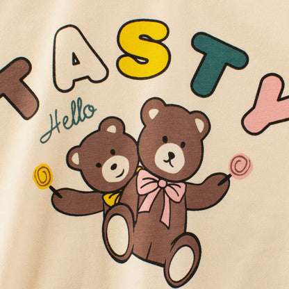 Summer Girls’ Teddy Bear and Letters Print T-shirt in European and American Style, MyKids-USA®, Baby & Toddler Tops, MyKids-USA -  -  -  -  -  -  - 