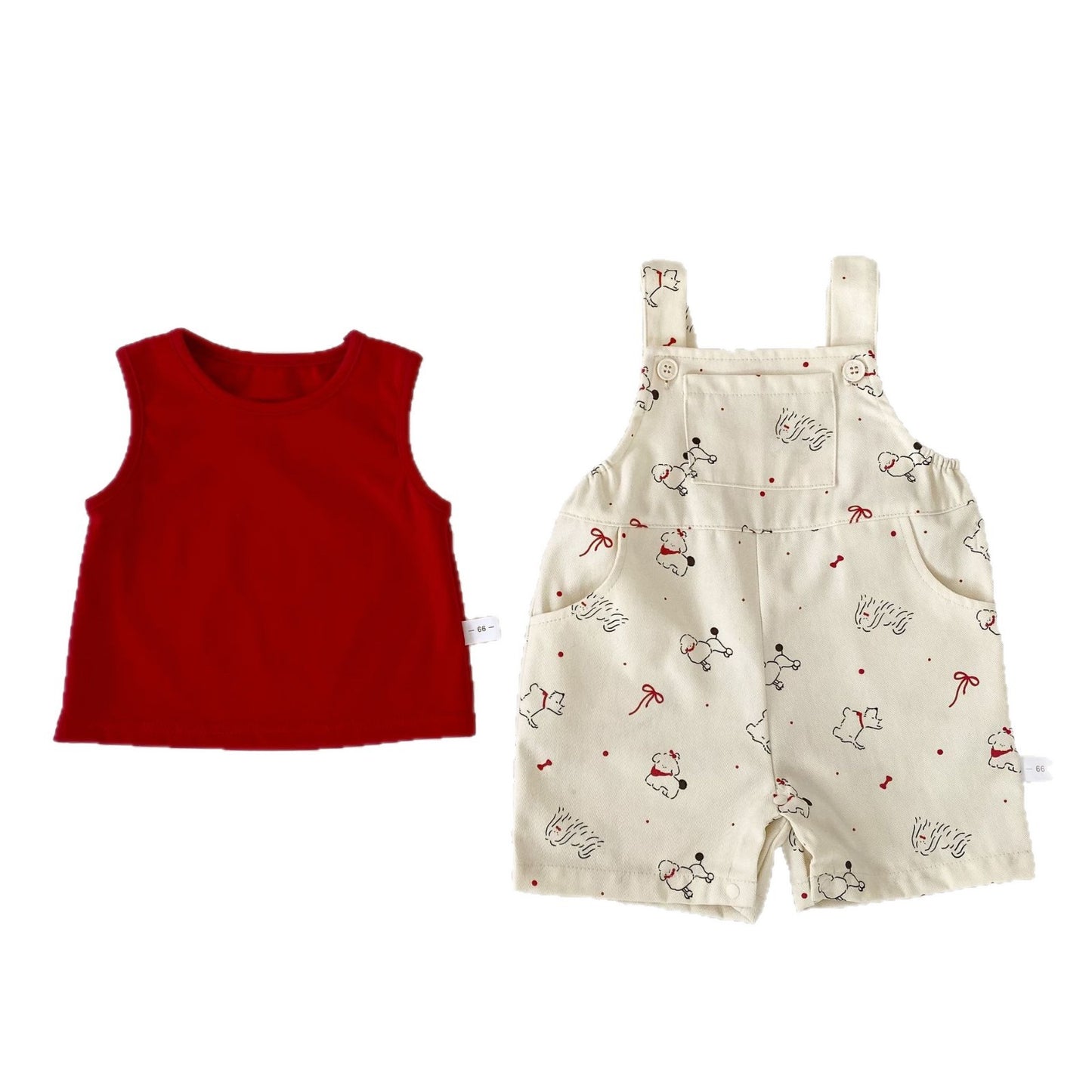 Summer Hot Selling Baby Kids Girls Sleeveless Vest and Cartoon Overalls Clothing Set, MyKids-USA®, Baby & Children's Outfits, MyKids-USA -  -  -  -  -  -  - .