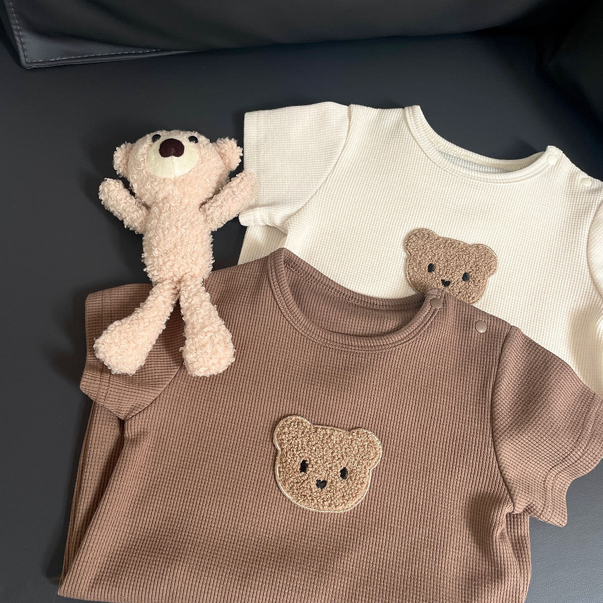 Summer Arrival Baby Unisex Teddy Bear Pattern Short Sleeves Rompers, MyKids-USA®, Baby One-Pieces, MyKids-USA -  -  -  -  -  -  - 