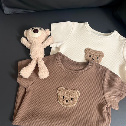 Summer Arrival Baby Unisex Teddy Bear Pattern Short Sleeves Rompers, MyKids-USA®, Baby One-Pieces, MyKids-USA -  -  -  -  -  -  - 