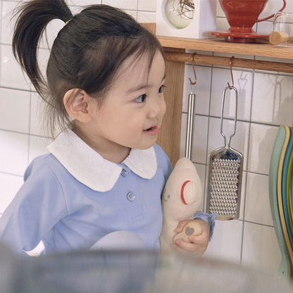 Summer Arrival Baby Girls Simple Long Sleeves Top with Embroidered Collar, MyKids-USA®, Baby & Toddler Tops, MyKids-USA -  -  -  -  -  -  - 