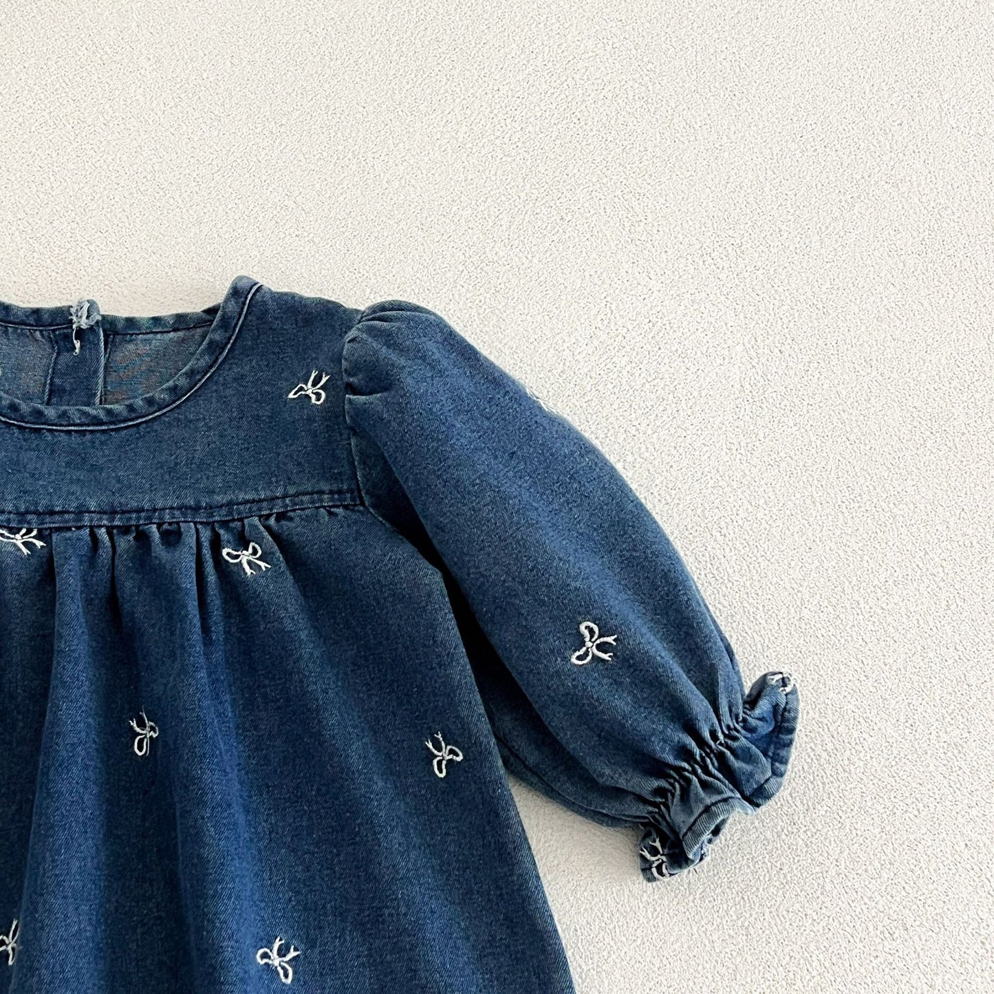 MyKids-USA® Autumn Embroidered Pattern Baby Kids Girls Princess Denim Dress