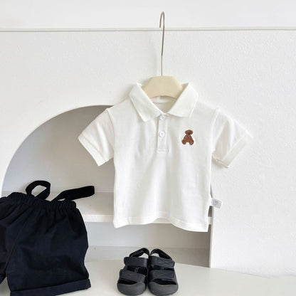 Summer Hot Selling Baby Kids Boys Sleeveless Black Strap Overalls and White Polo Shirt Clothing Set, MyKids-USA®, Baby & Toddler Outfits, MyKids-USA -  -  -  -  -  -  - 