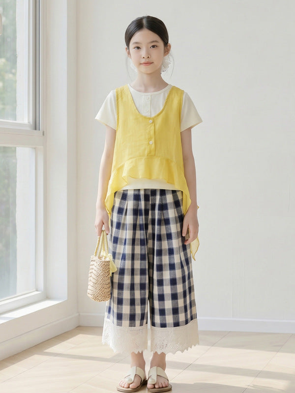 Arrival Summer Baby Kids Girls Short Sleeves Color Patchwork T-shirt and Plaid Pants, MyKids-USA®, Baby & Children's Outfits, MyKids-USA -  -  -  -  -  -  - .