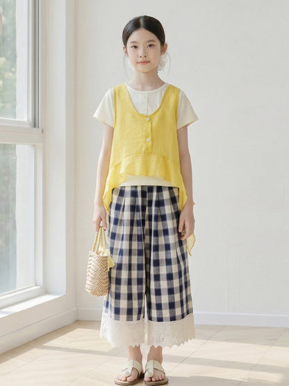 Arrival Summer Baby Kids Girls Short Sleeves Color Patchwork T-shirt and Plaid Pants, MyKids-USA®, Baby & Children's Outfits, MyKids-USA -  -  -  -  -  -  - .