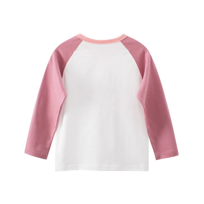 Spring Baby Kids Girls Animals Cartoon Print Long Sleeves Crew Neck Color Patchwork Top, MyKids-USA®, Shirts, MyKids-USA -  -  -  -  -  -  - .