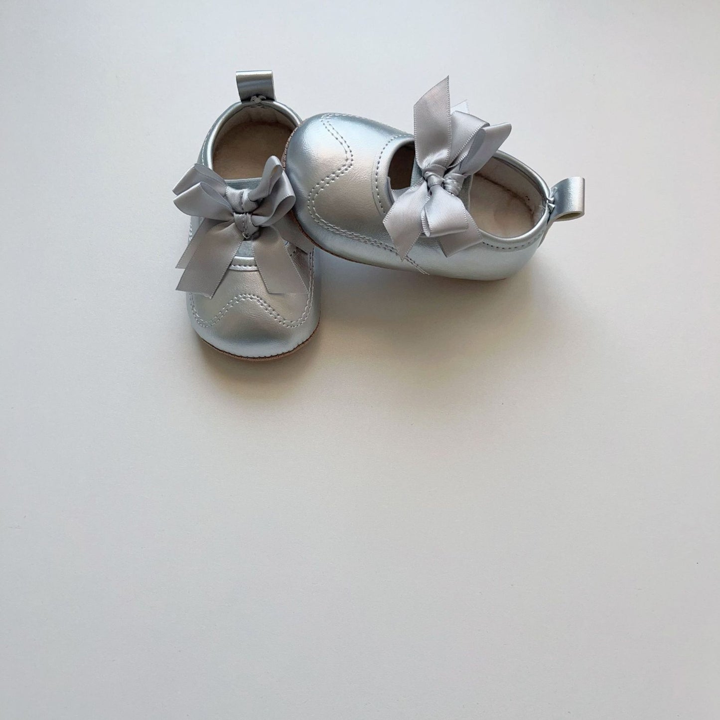 Winter and Autumn Baby Girl Fashion Solid Color Butterfly-bow Decorated Toddler Soft-Sole Anti-slip Walking Shoes, MyKids-USA®, First Steps & Crawlers, MyKids-USA - Size/Age - insole length 11.00 cm - Color - Silver -  -  - TR2512031827-B.