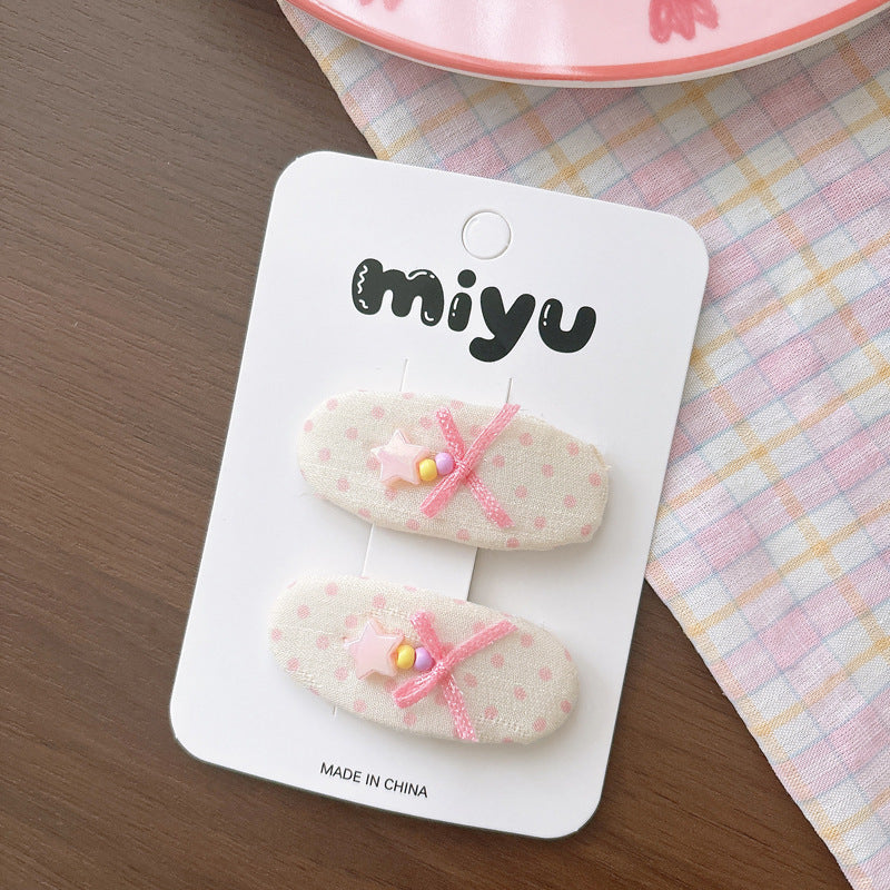 Collection of 2 Cute Floral Pattern Hair Clips, MyKids-USA®, Hair Pins, Claws & Clips, MyKids-USA - Size/Age - Average Size (0-12Y） - Color - Pink -  -  - TR2604212349-F.