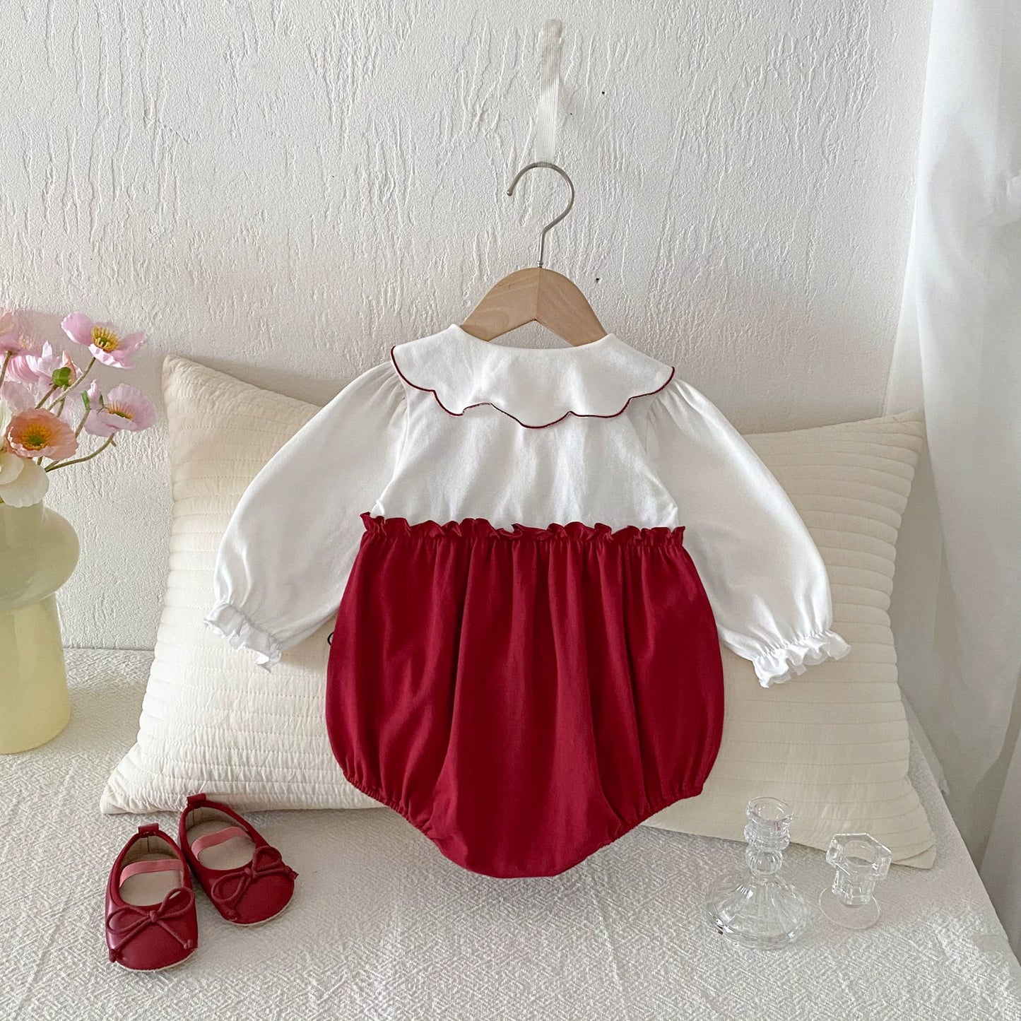 Autumn Arrival Baby Girls Long Sleeves Strawberry and Rabbit Pattern Color Patchwork Onesies, MyKids-USA®, Baby One-Pieces, MyKids-USA -  -  -  -  -  -  - 