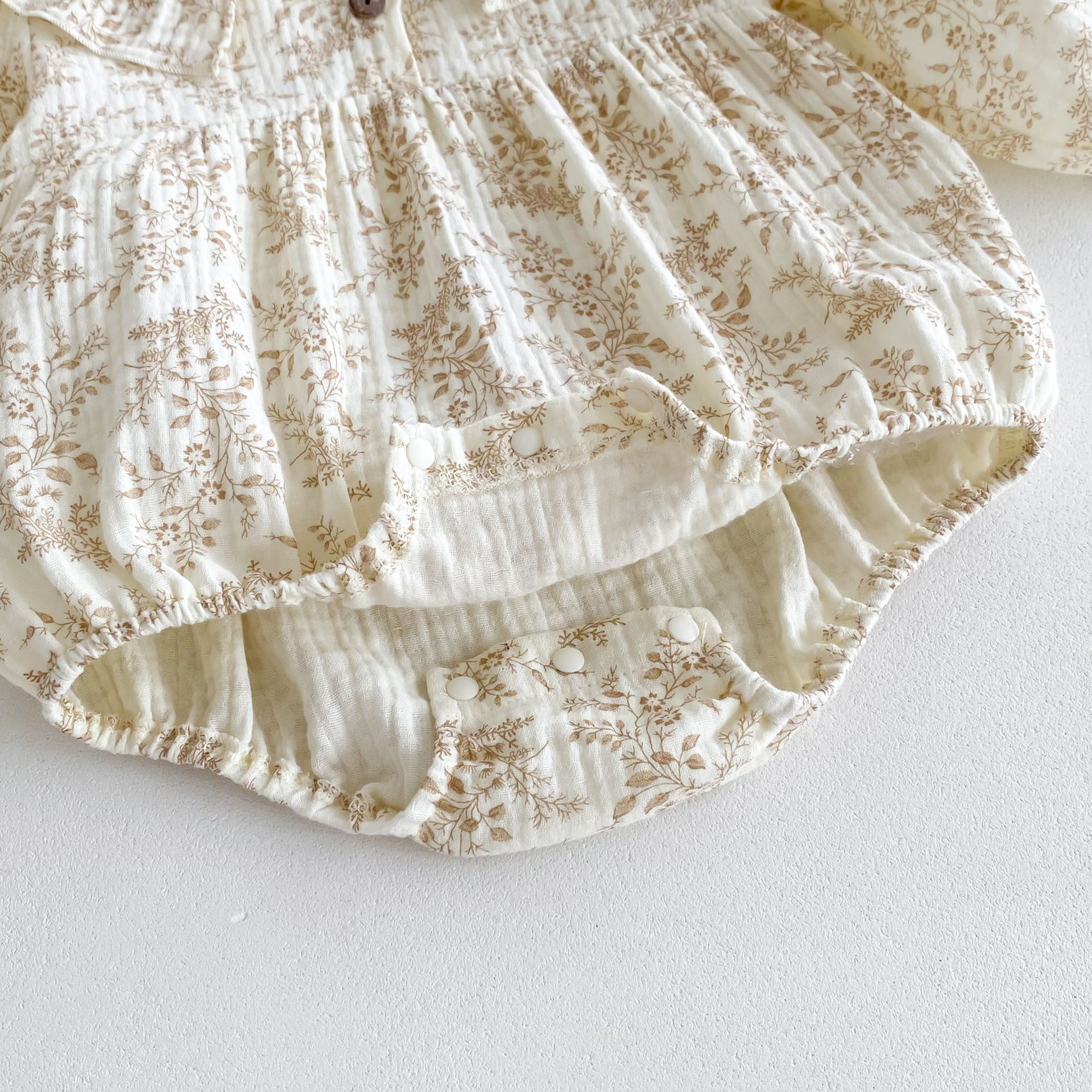 Autumn Arrival Baby Girls Long Sleeves Floral Print Princess Collar Onesies, MyKids-USA®, Baby One-Pieces, MyKids-USA -  -  -  -  -  -  - 