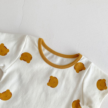 Summer Arrival Baby Boys and Girls Short Sleeves Tigers Pattern Crew Neck Bodysuit with Hat, MyKids-USA®, Baby & Toddler Outfits, MyKids-USA -  -  -  -  -  -  - .