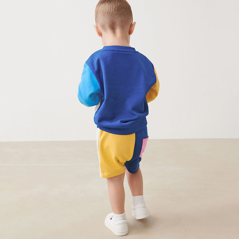 Baby Boy Color Contrast Design Hoodie Clothing Sets