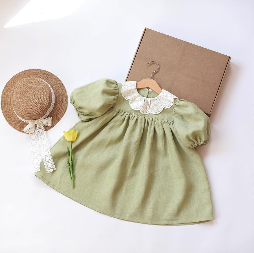 New Arrival Summer Baby Kids Girls Solid Color/Color Patchwork Simple Dress – Sister Matching Set