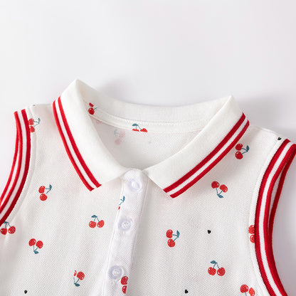 Summer Arrival Cherry Pattern Sleeveless Polo Dress for Stylish Girls, MyKids-USA®, Baby & Toddler Dresses, MyKids-USA -  -  -  -  -  -  - .