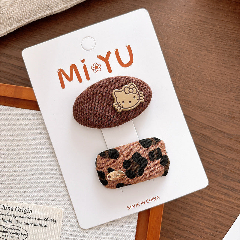 Collection of 2 Versatile Leopard Pattern Hair Clips, MyKids-USA®, Hair Pins, Claws & Clips, MyKids-USA - Size/Age - Average Size (0-12Y） - Color - Silver -  -  - TR2602071245-F.