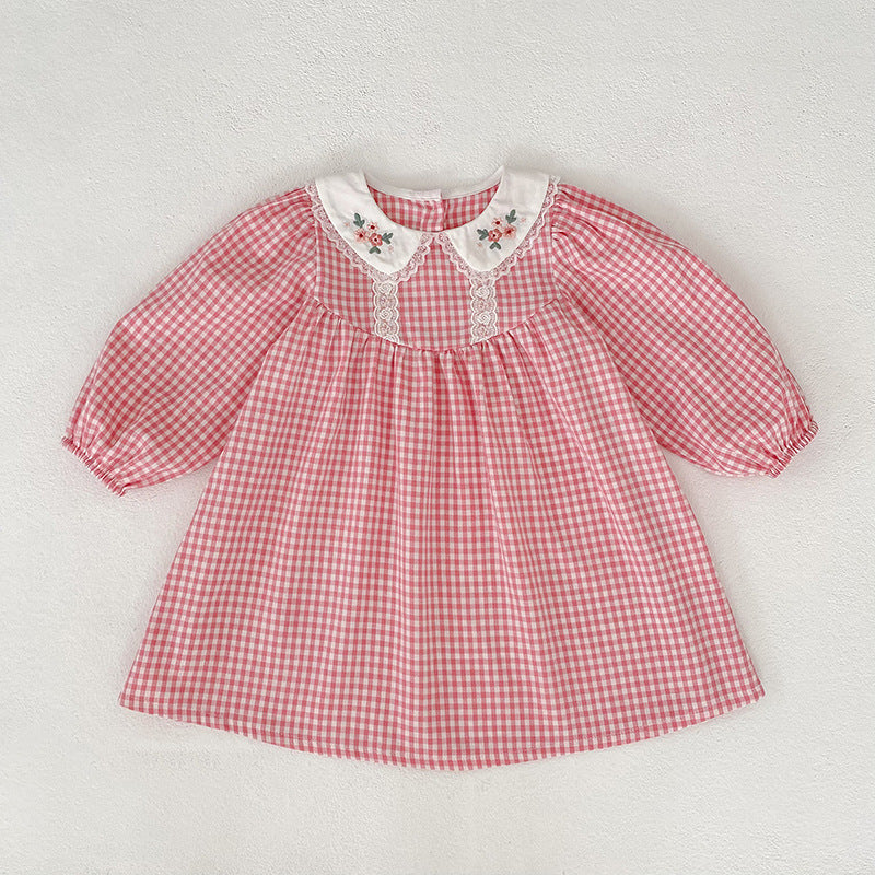 Arrival Spring and Autumn Plaid Pattern Baby Kids Girls Onesies and Dress – Princess Sister Matching Set, MyKids-USA®, Baby & Toddler Dresses, MyKids-USA - Size/Age - 66 (3-6M) - Color - Pink -  -  - TR2512290906-B.