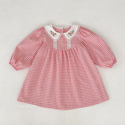 Arrival Spring and Autumn Plaid Pattern Baby Kids Girls Onesies and Dress – Princess Sister Matching Set, MyKids-USA®, Baby & Toddler Dresses, MyKids-USA - Size/Age - 66 (3-6M) - Color - Pink -  -  - TR2512290906-B.