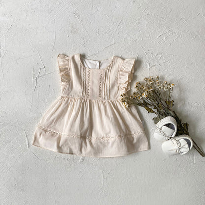 Summer Arrival Baby Girls Fly Sleeves Striped Dress