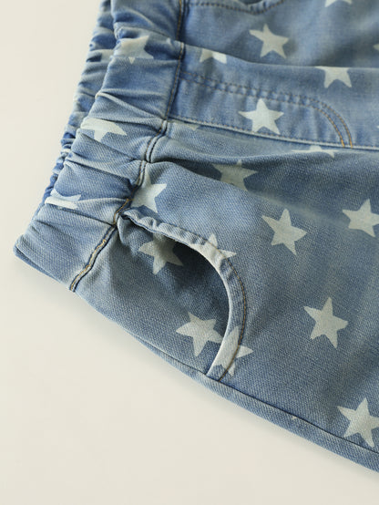 MyKids-USA® Arrival Autumn Girls Stars Pattern Jeans