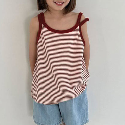 Refreshing Sleeveless Summer New Children’s Vest, Unisex Baby Casual Striped Top, MyKids-USA®, Baby & Toddler Tops, MyKids-USA - Size/Age - 73 (6-9M) - Color - Pink -  -  - TR2505112147-C