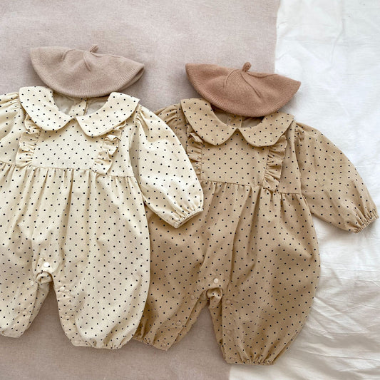 Autumn Polka Dot Pattern Round Neck Rompers, MyKids-USA®, Baby One-Pieces, MyKids-USA -  -  -  -  -  -  - .