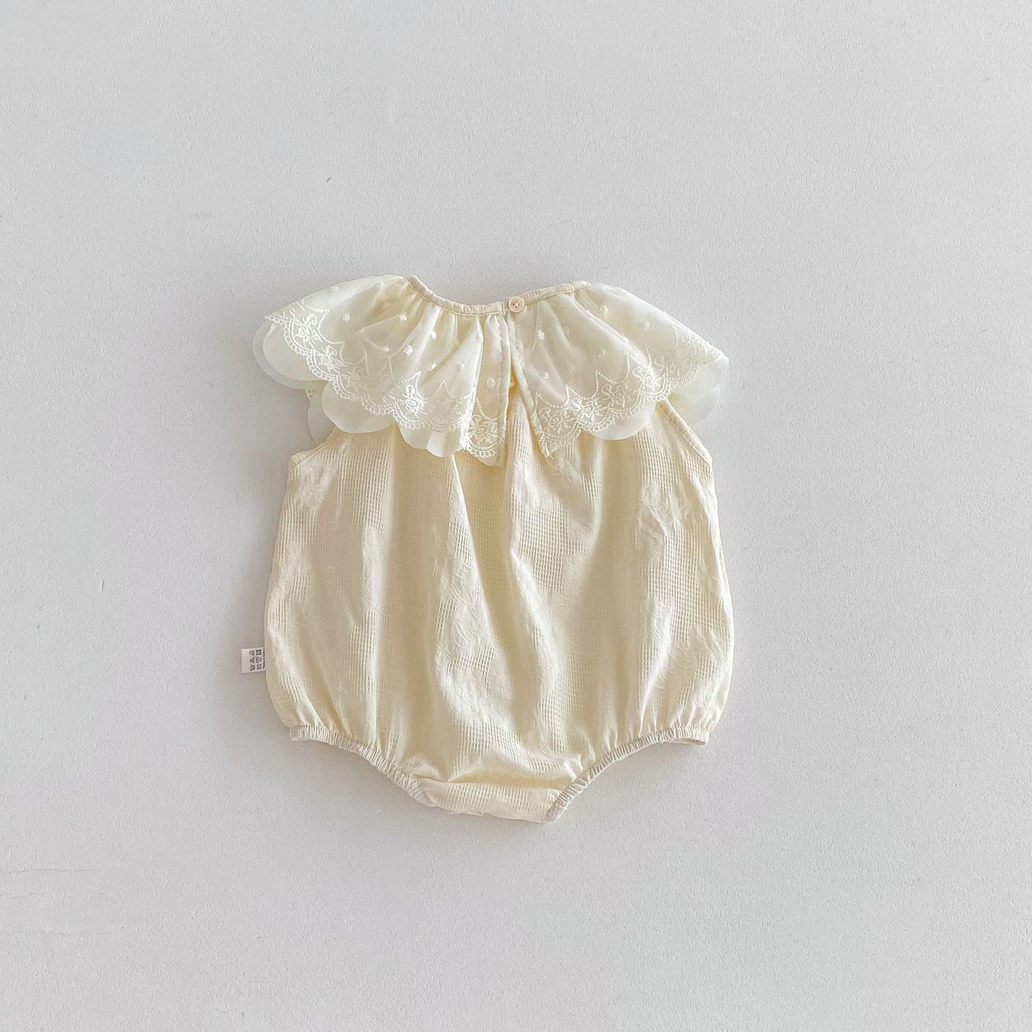 Summer Arrival Baby Girls Lace Embroidery Collar Sleeveless Onesies, MyKids-USA®, Baby One-Pieces, MyKids-USA -  -  -  -  -  -  - 