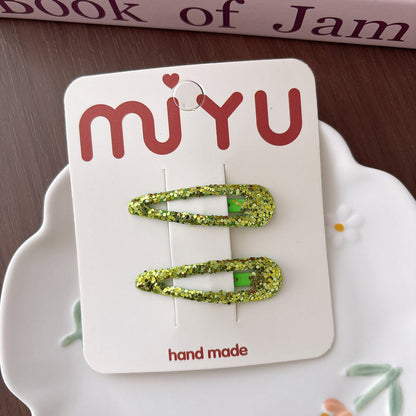 Collection of Sequins Hair Clips, MyKids-USA®, Hair Pins, Claws & Clips, MyKids-USA - Size/Age - Average Size (0-12Y） - Color - Green -  -  - TR2605032144-C.