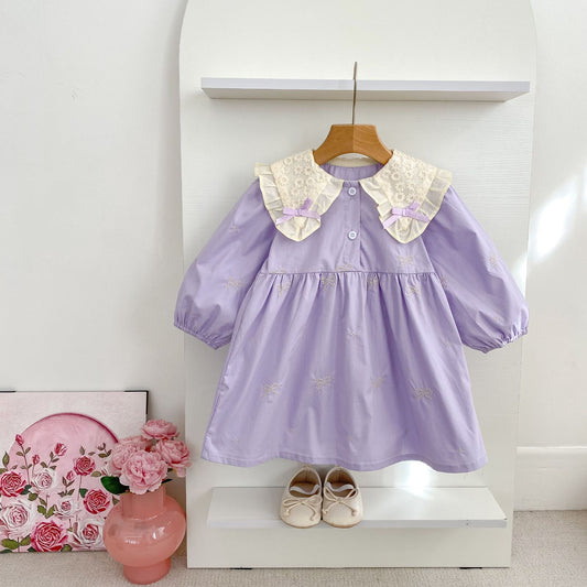 Arrival Spring Baby Kids Girls Long Sleeves Bows Embroidery Pattern Floral Collar bodysuit and Dress – Princess Sister Matching Set, MyKids-USA®, Baby & Toddler Outfits, MyKids-USA - Size/Age - 66 (3-6M) - Color - White -  -  - TR2503052331-A.