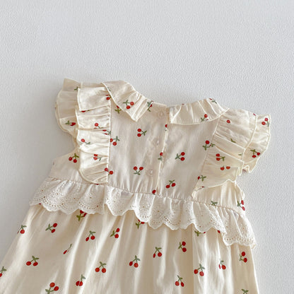 Design Summer Baby Kids Girls Fly Sleeves Cherry Pattern Rompers, MyKids-USA®, Baby & Children's One-Pieces, MyKids-USA -  -  -  -  -  -  - .
