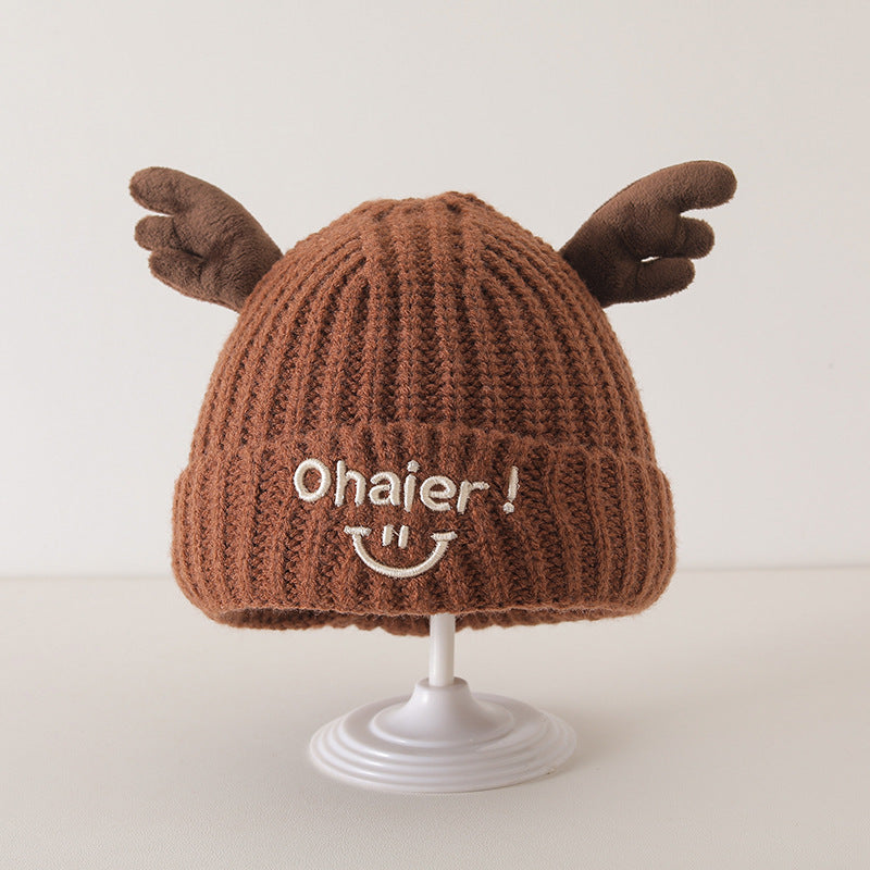 Winter and Autumn Cute Deer Antlers Knit Hat for Baby: Sweet Cute Hat, MyKids-USA®, Baby & Toddler Hats, MyKids-USA - Size/Age - Average Size (0-6Y） - Color - Brown -  -  - TR2412012113-D